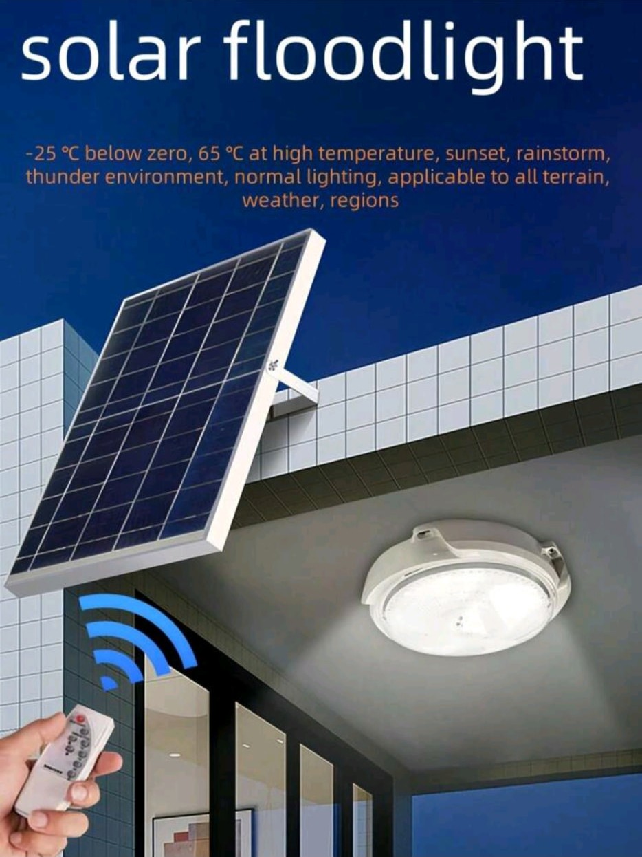 Luz solar LED para patio y techo con control remoto y temporizador (pequeña)