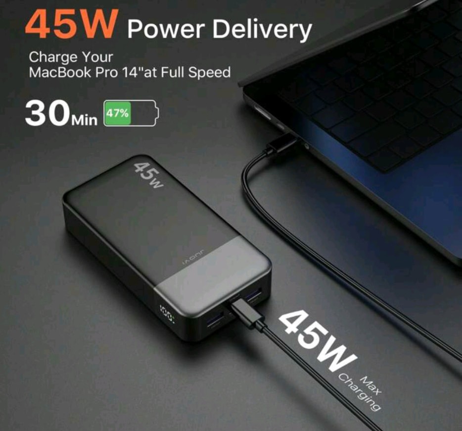 Power Bank JUOVI 20000mAh 45W PD3.0 QC4.0 con pantalla LED