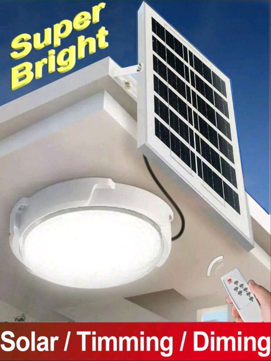 Lámpara solar LED de techo 1000 lúmenes con control remoto (pequeña)
