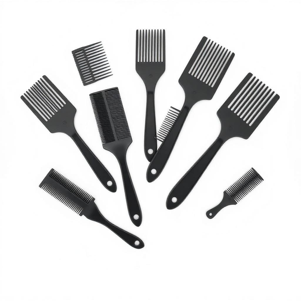 Set de 9 peines profesionales de barbero (carbono antiestático)