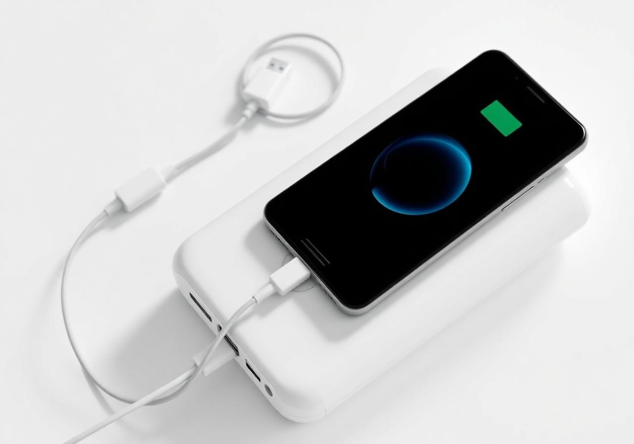 Power bank de alta capacidad cargando un teléfono móvil