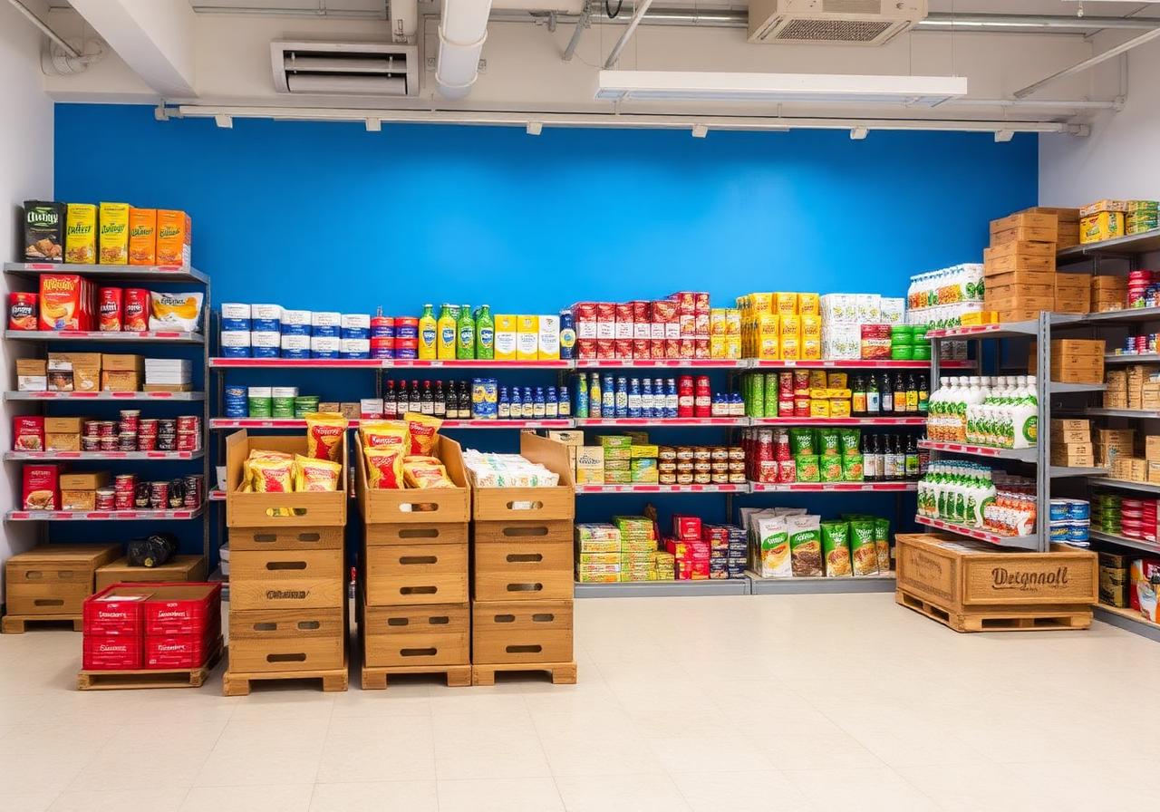 Almacén organizado con productos de pedidos por encargo